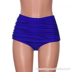 Alalaso Women's High Waisted Swim Bottom Ruched Bikini Tankini Swimsuit Briefs Plus Size Blue B07N87B7KB